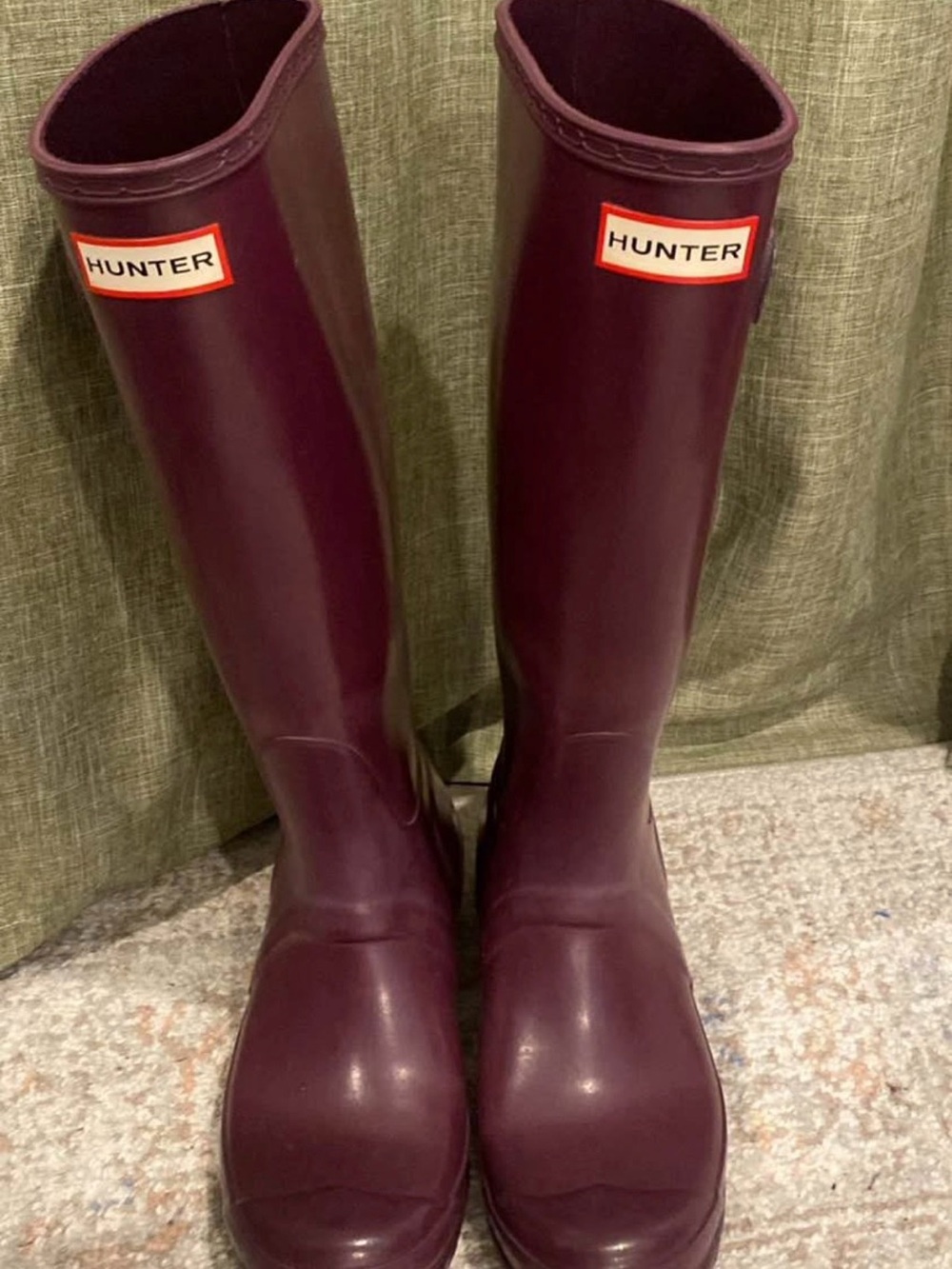 Hunter Tall Rain Boots in Deep Plum